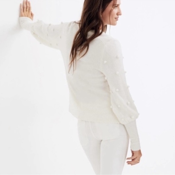 Madewell Bobble V Neck Polka Dot Sweater - Picture 2 of 6